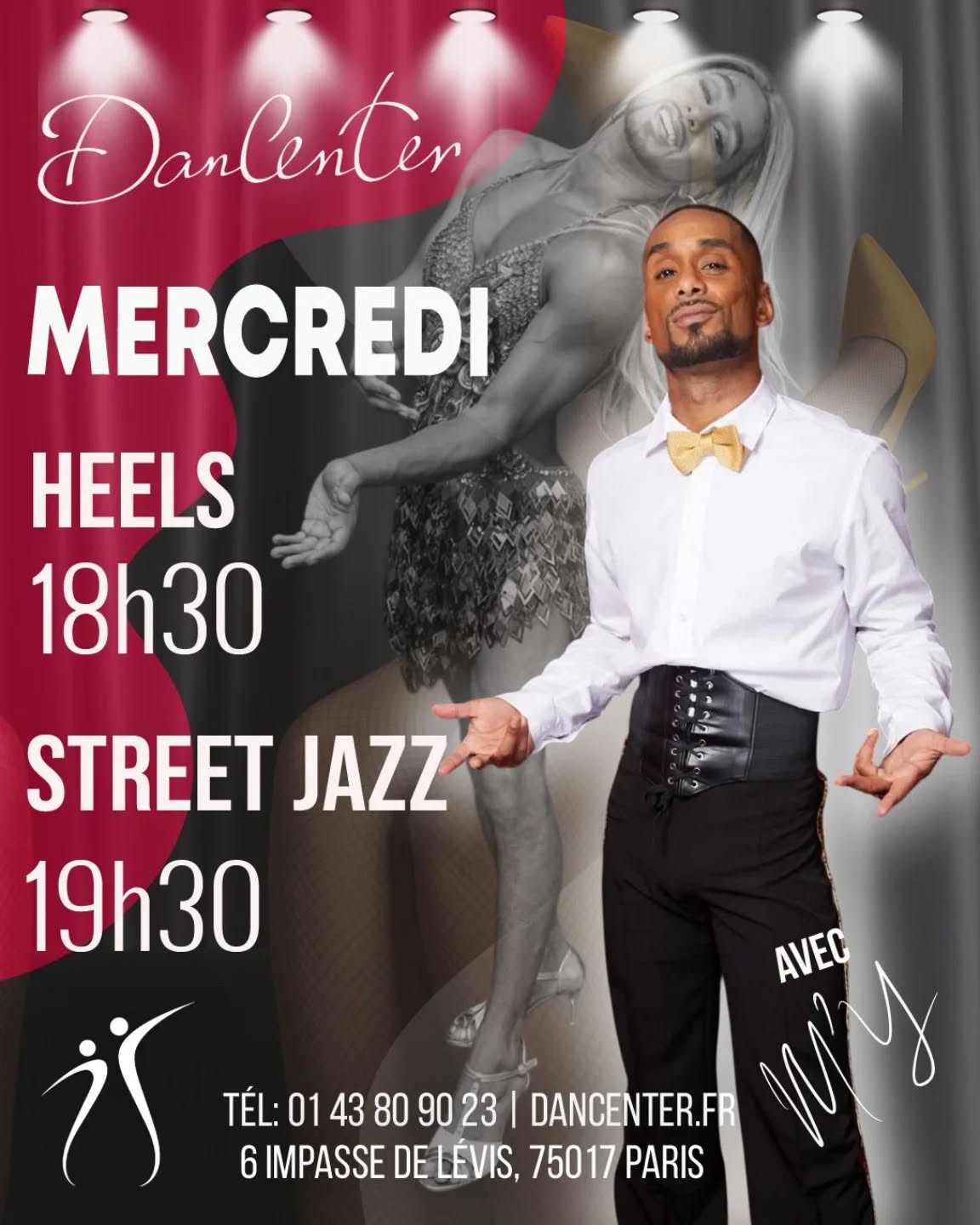 Le MERCREDI à 18h30, rejoignez nous pour le cours de HEELS, et à 19h30 pour le cours de STREET JAZZ si vous voulez développer votre confiance, votre élégance et musicalité à travers des chorégraphies dynamiques et stylisées.🔥✨️👠
Venez briller sur la piste de danse!👯♀️✨️
📍6 Impasse de Lévis, 75017 PARIS
📞 01 43 80 90 23
✅ www.dancenter.fr
#heels
#talons #dansesolo #feminité #danse #confianceensoimême #élégance #coursdedanse #heelspassion #heelsdance #choreography #dancenter #paris17 #streetjazz #dancingasaqueer #streetjazzcourse